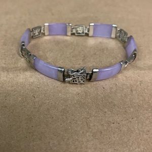 Lavender Jade & Sterling Silver bracelet